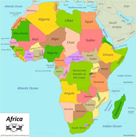 Africa Map | African countries map, Africa map, Asia map