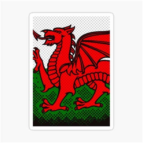 "Welsh Dragon" Sticker by SquareDog | Redbubble