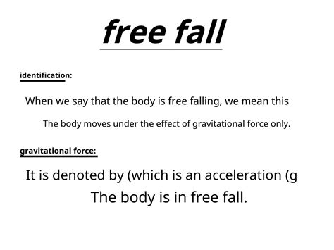SOLUTION: Physics free fall laws formula definition solved examples - Studypool
