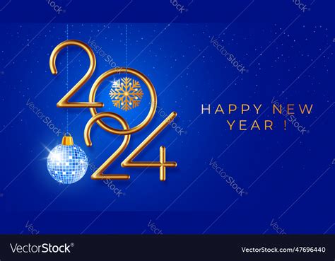 Happy new year 2024 greeting card Royalty Free Vector Image