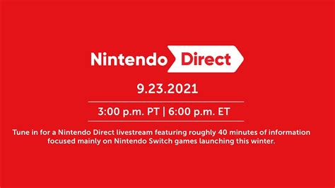 September 2021 Nintendo Direct live stream