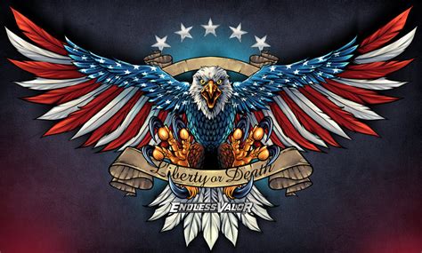 Eagle with US Flag and Wings Spread - Flyland Designs, Freelance Illustration and Graphic Design ...