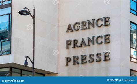 Sign on the Facade of the Headquarters of Agence France-Presse (AFP ...