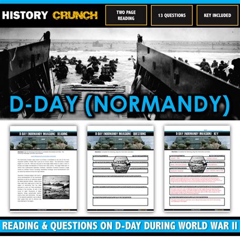 D-Day (Normandy Invasion) during World War II - Reading, Questions and KeyD-Day (Normandy ...