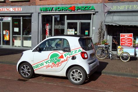 Delivery car with pizza stock photo. Image of automobile - 31622190