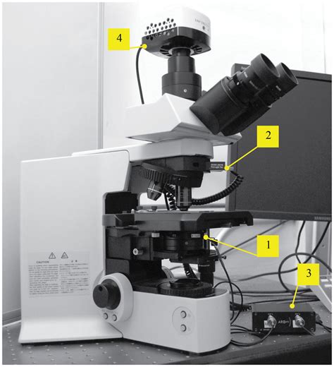 OI-DIC components installed on upright microscope Olympus BX61. (1)... | Download Scientific Diagram