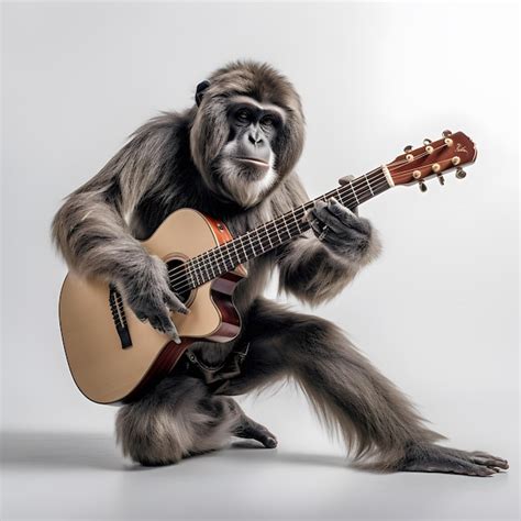 Premium Photo | Monkey playing guitar Fun