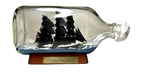 8-Inch Pirate Ship in a Bottle - The Flying Dutchman