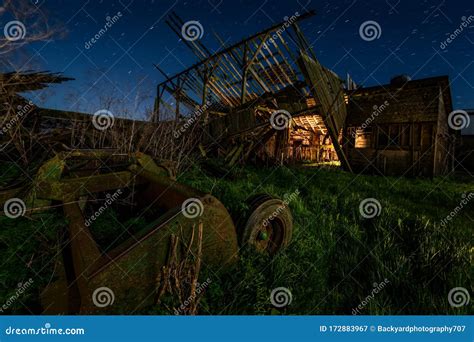 Night at an Abandoned Farm in California Stock Image - Image of house, moonlight: 172883967