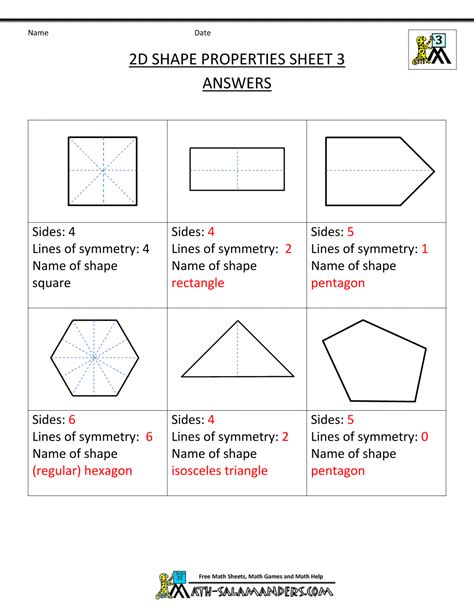 Free Printable Geometry Worksheets 3rd Grade