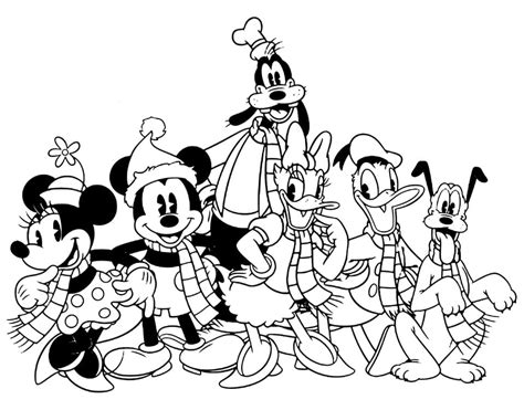 Coloriage: Joyeux Personnages de Disney - télécharger et imprimer gratuit