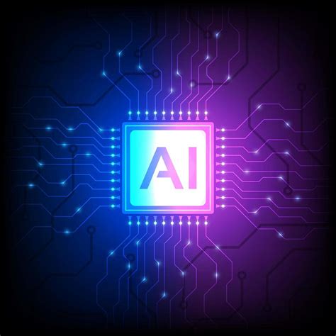 AI processor chip on blue purple gradient 1255055 Vector Art at Vecteezy