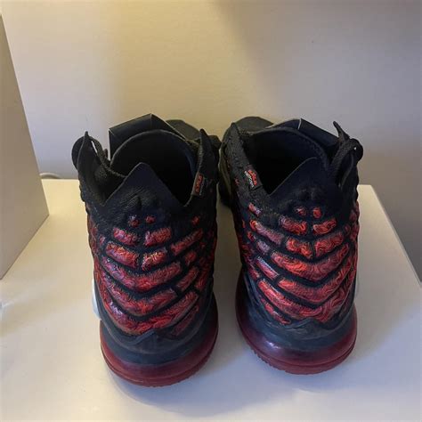 Nike Lebron 17 Men’s Basketball Shoe Black/Red SIZE... - Depop