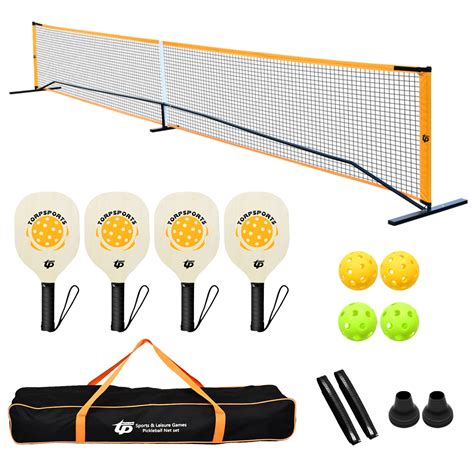 Portable Pickleball Net Set, Pickleball Complete Net Set with Professional Pickleball Net,4 ...