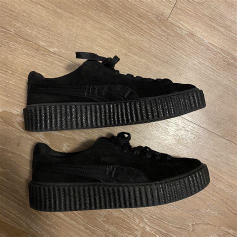 Puma Fenty Satin Black Creepers Great Condition ... - Depop