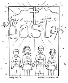 Happy Easter Coloring Sheet — Ministry-To-Children.com