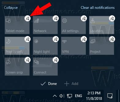 Easily Customize Action Center Buttons in Windows 10