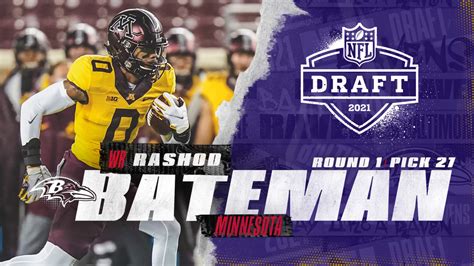 2021 NFL Draft: Wide Receiver Rashod Bateman, Minnesota, Round 1, Pick 27