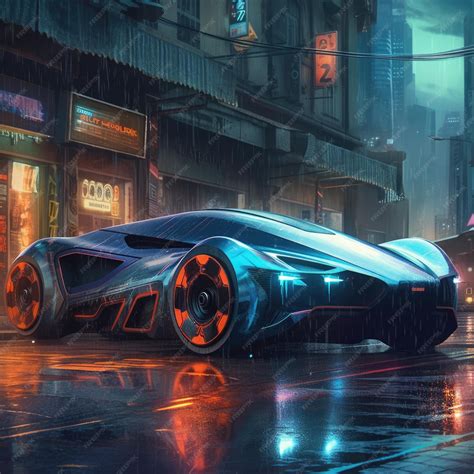 Premium Photo | Futuristic Cyberpunk City with Super Exotic Car Concept Art Illustration