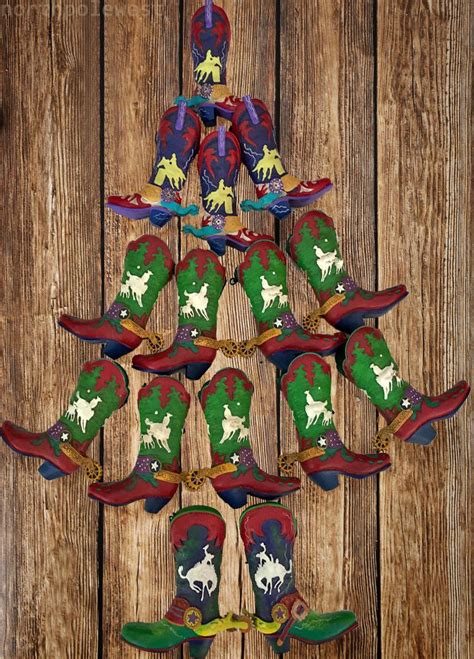 Colorful Rodeo Cowboy Boot Ornaments | Cowboys christmas ornaments ...