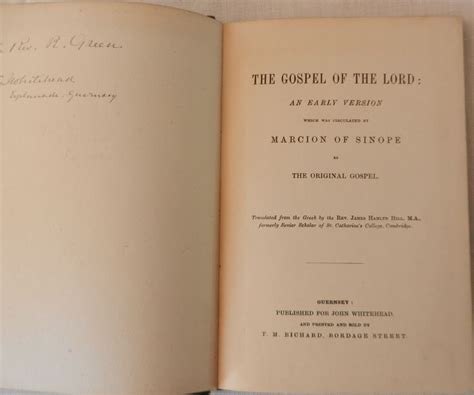 Marcion of Sinope - The Gospel of the Lord - 1891 - Catawiki