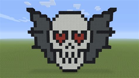 MInecraft Pixel Art - Halloween Love Skull - YouTube