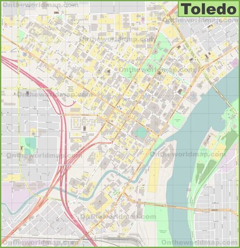 Toledo downtown map - Ontheworldmap.com