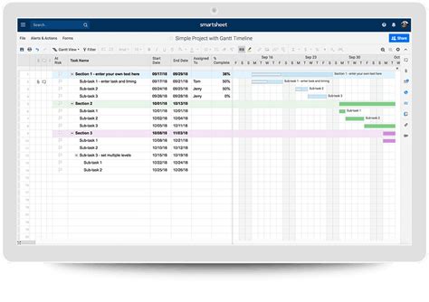 High Level Gantt Chart Template | PDF Template