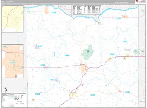 Iowa County, WI Wall Map Premium Style by MarketMAPS - MapSales