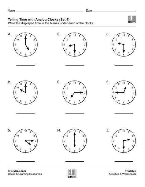 Print this free worksheet on telling time with analog clocks. There are ...