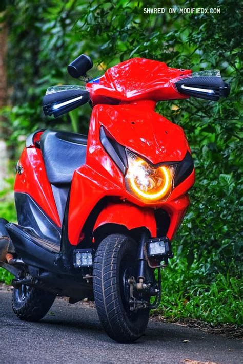 Modified Honda Dio with Angel eye lights - ModifiedX