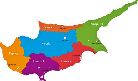 Cyprus Map of Regions and Provinces - OrangeSmile.com