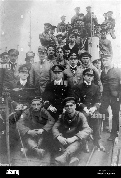 Crew of a German submarine, 1917 Stock Photo - Alamy