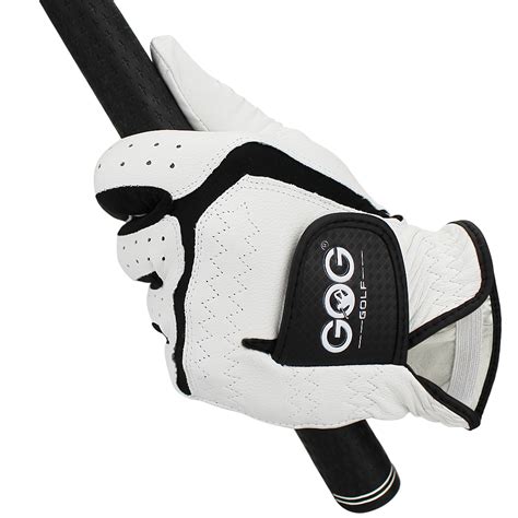 GOG Golf gloves Genuine sheepskin leather for men left hand white Breathable gloves for golfer ...