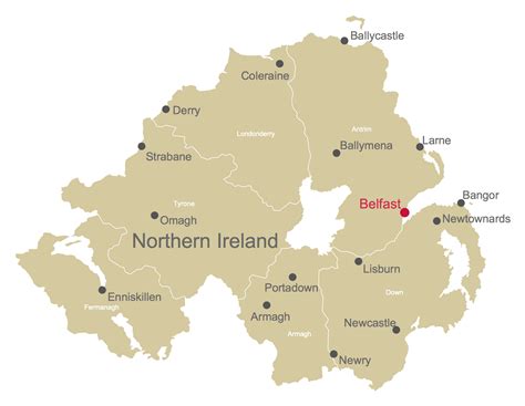 Map Of Northern Ireland Counties And Cities