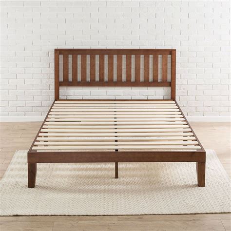 Queen size Mission Style Solid Wood Platform Bed Frame with Headboard ...