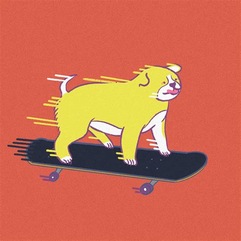 Skateboarding dog on Behance