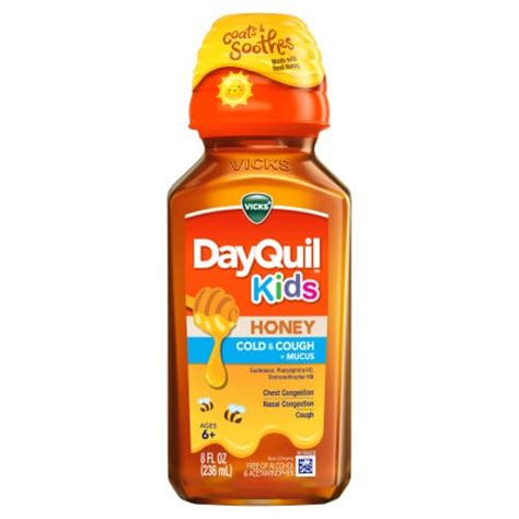 DayQuil Kids Honey Cold & Cough + Mucus Liquid Medicine, 8 fl oz - QFC