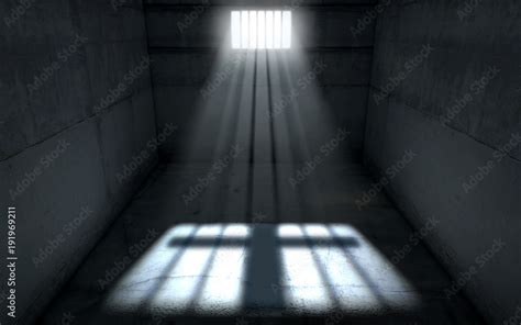 Sunshine Shining In Prison Cell Window Stock Illustration | Adobe Stock