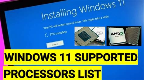 Windows 11 supported Processor list. - YouTube