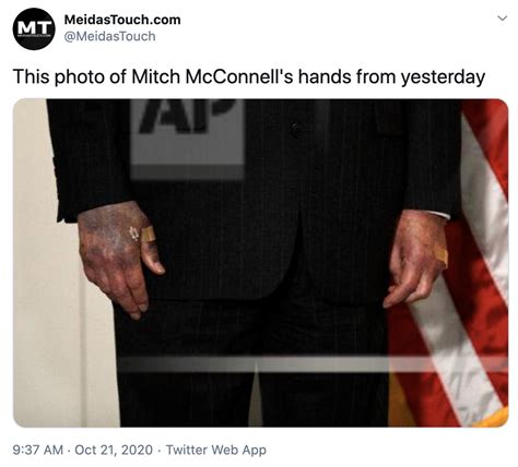 This photo of Mitch McConnell's hands from yesterday | Mitch McConnell's Hands | Know Your Meme