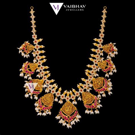 Antique Gold Necklaces by Vaibhav Jewellers - Indian Jewellery Designs