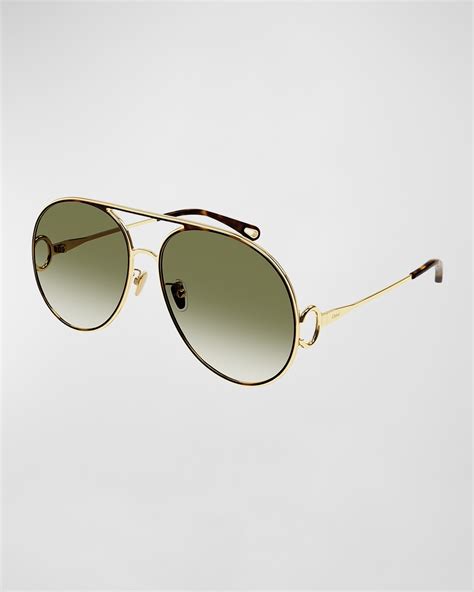 Gold Aviator Sunglasses | Neiman Marcus