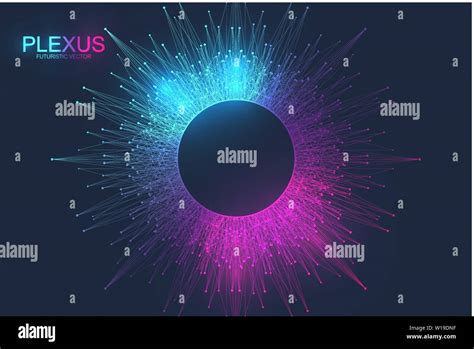 Abstract plexus background with connected lines and dots. Molecule and communication background ...