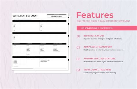 Settlement Statement Template in Excel, Google Sheets - Download ...