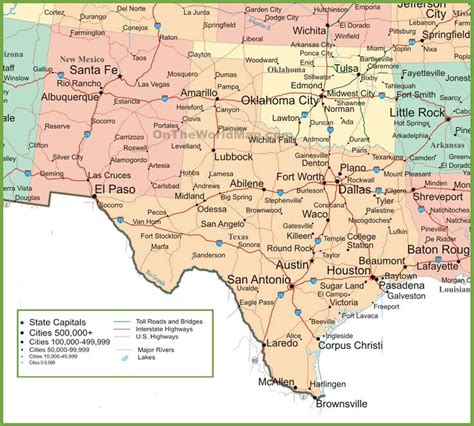 Map of Texas-Oklahoma Border Towns