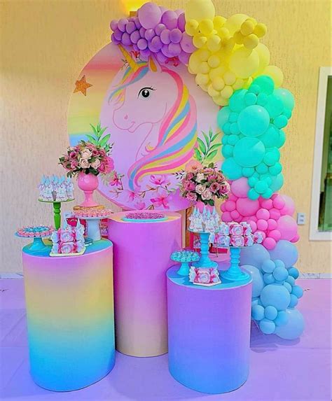 Baby Birthday Themes, Unicorn Themed Birthday Party, Rainbow Birthday, Rainbow Cake, Unicorn ...