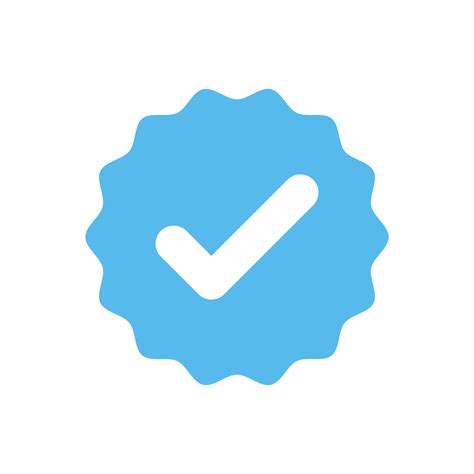 Blue verified tick, valid seal icon in flat style design isolated on white background ...