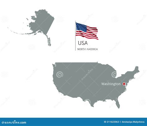 Silhouette of USA Country Map Stock Vector - Illustration of vector, shape: 211622063