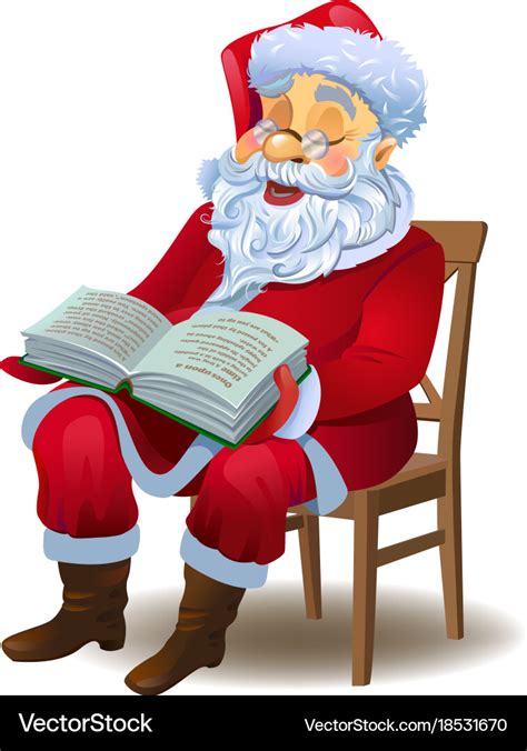 Santa claus reading book Royalty Free Vector Image